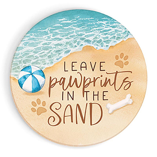 P. Graham Dunn Coastal Collection Car Coasters (Retail Pack) - Leave Pawprints