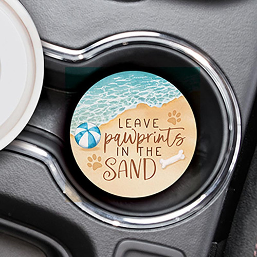 p. graham dunn Coastal Collection Car Coasters (Retail Pack) - Leave Pawprints