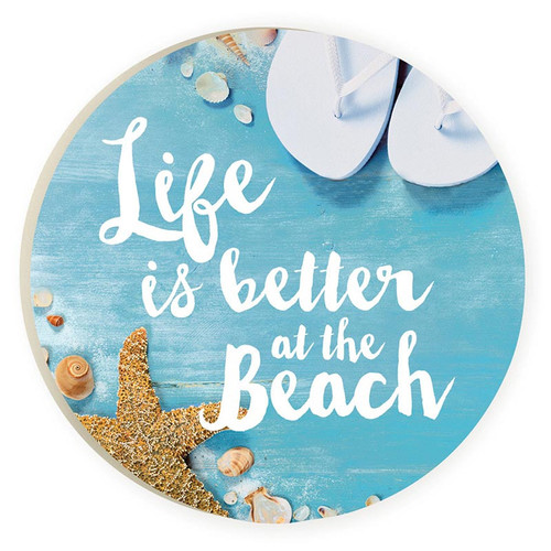 P. Graham Dunn Coastal Collection Car Coasters (Retail Pack) - Life Is Better