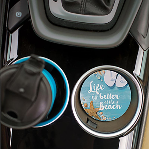 p. graham dunn Coastal Collection Car Coasters (Retail Pack) - Life Is Better