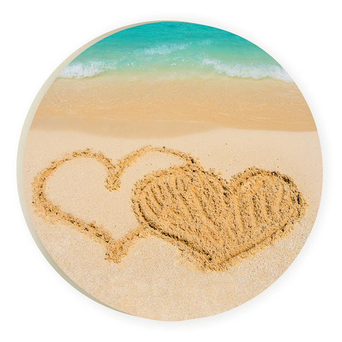 P. Graham Dunn Coastal Collection Car Coasters (Retail Pack) - Sand Hearts