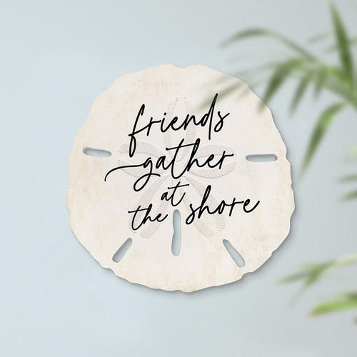 p. graham dunn Coastal Collection Carved Shape Sign - Friends Gather At The Shore