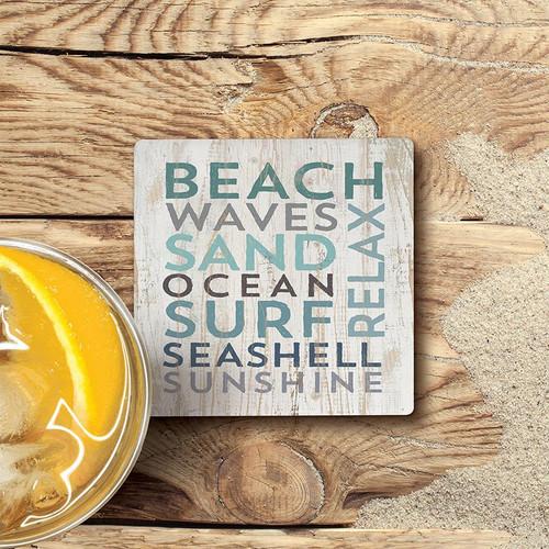 P. Graham Dunn Coastal Collection Coaster - Beach Waves