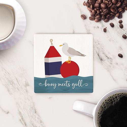 P. Graham Dunn Coastal Collection Coaster - Buoy Meets Gull