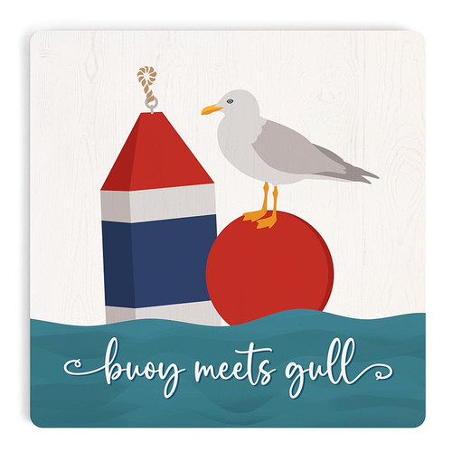 p. graham dunn Coastal Collection Coaster - Buoy Meets Gull