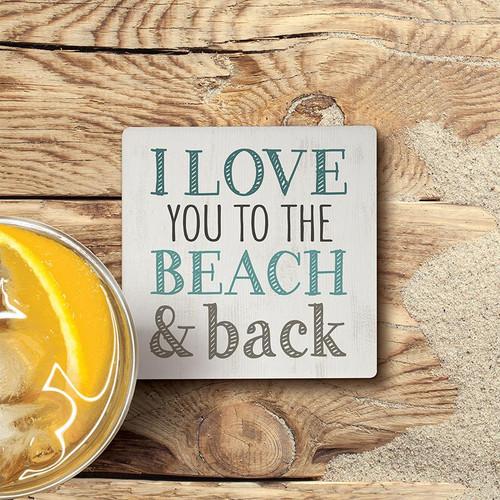 P. Graham Dunn Coastal Collection Coaster - I Love You To The Beach