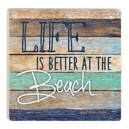 p. graham dunn Coastal Collection Coaster - Life Is Better At The Beach