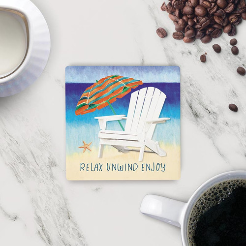 P. Graham Dunn Coastal Collection Coaster - Relax Unwind