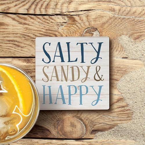 P. Graham Dunn Coastal Collection Coaster - Salty Sandy & Happy