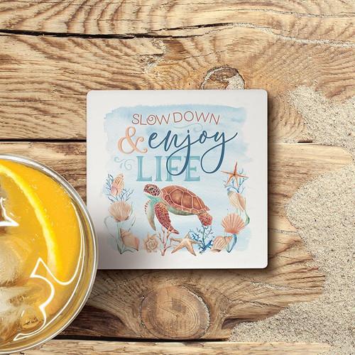 P. Graham Dunn Coastal Collection Coaster - Slow Down & Enjoy