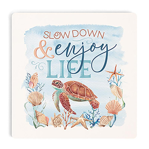 p. graham dunn Coastal Collection Coaster - Slow Down & Enjoy