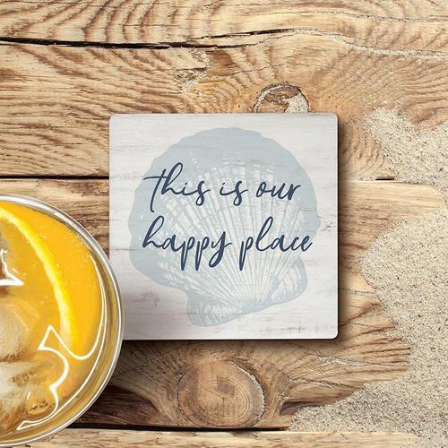 P. Graham Dunn Coastal Collection Coaster - This Is Our Happy Place Shell