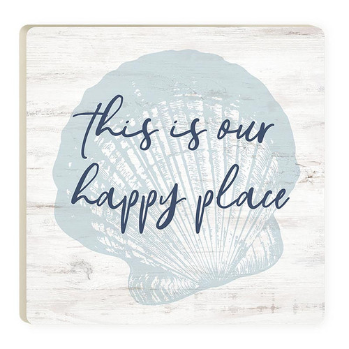 p. graham dunn Coastal Collection Coaster - This Is Our Happy Place Shell