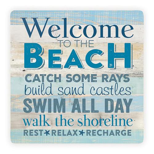 p. graham dunn Coastal Collection Coaster - Welcome To The Beach