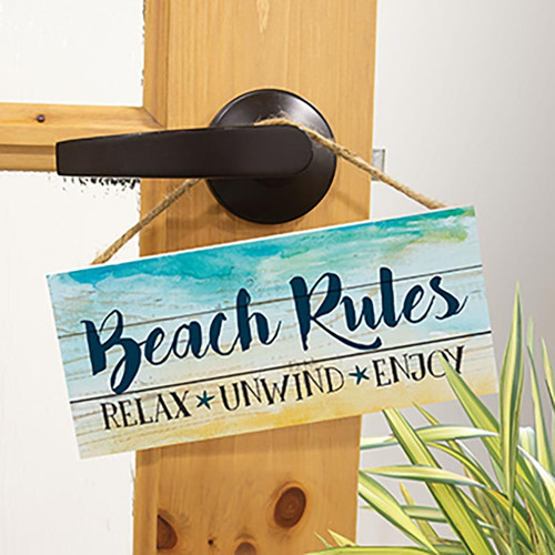 P. Graham Dunn Coastal Collection Hanging Sign - Beach Rules