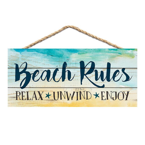 p. graham dunn Coastal Collection Hanging Sign - Beach Rules