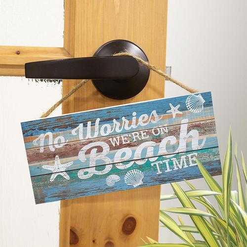 P. Graham Dunn Coastal Collection Hanging Sign - No Worries