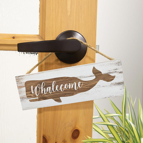P. Graham Dunn Coastal Collection Hanging Sign - Welcome Whale