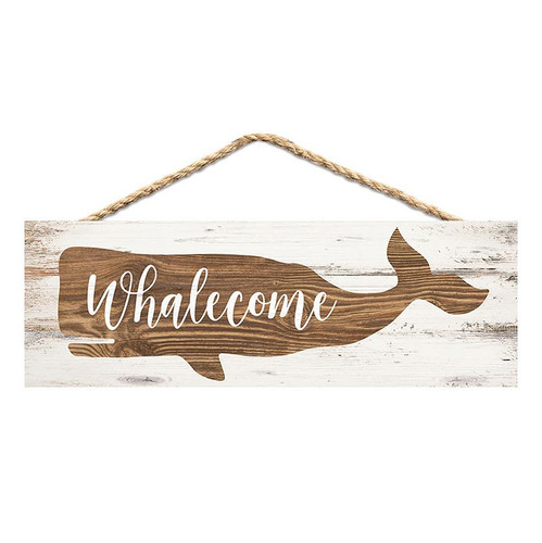 p. graham dunn Coastal Collection Hanging Sign - Welcome Whale