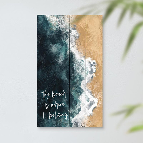P. Graham Dunn Coastal Collection Pallet Sign - The Beach Is Where I Belong