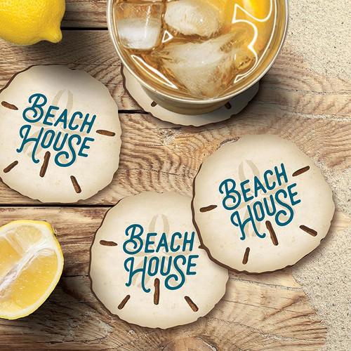 P. Graham Dunn Coastal Collection Round Coaster Set - Beach House