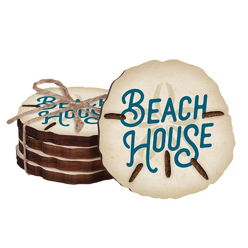 p. graham dunn Coastal Collection Round Coaster Set - Beach House