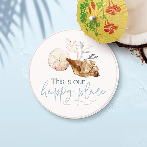 P. Graham Dunn Coastal Collection Round Coaster - This Is Our Happy Place