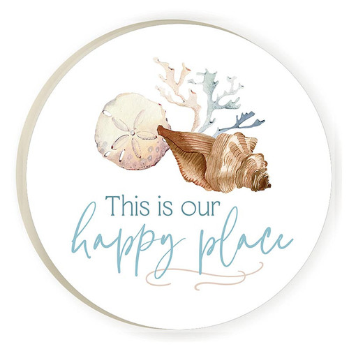 p. graham dunn Coastal Collection Round Coaster - This Is Our Happy Place