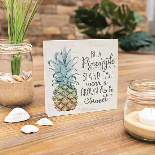P. Graham Dunn Coastal Collection Word Block - Be A Pineapple