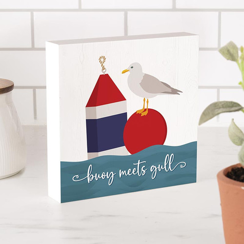 P. Graham Dunn Coastal Collection Word Block - Bouy Meets Gull