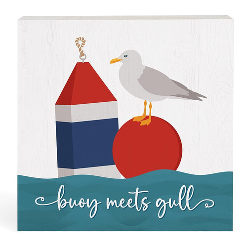 p. graham dunn Coastal Collection Word Block - Bouy Meets Gull