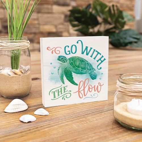 P. Graham Dunn Coastal Collection Word Block - Go With The Flow