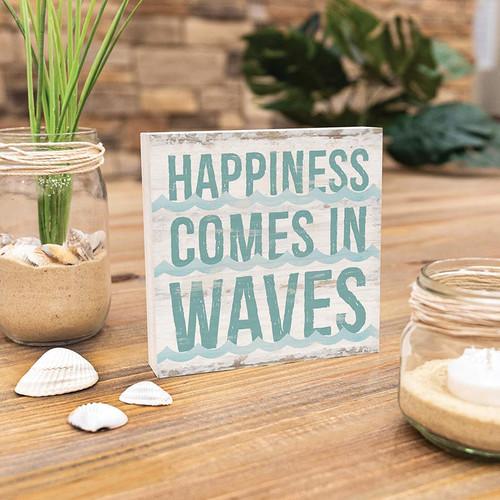 P. Graham Dunn Coastal Collection Word Block - Happiness Comes