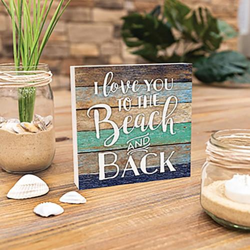 P. Graham Dunn Coastal Collection Word Block - I Love You To The Beach