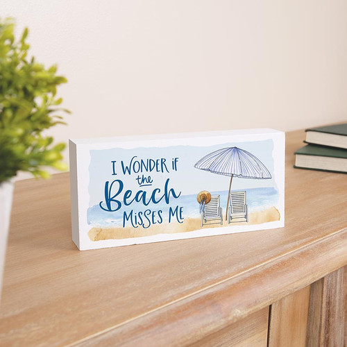 P. Graham Dunn Coastal Collection Word Block - I Wonder