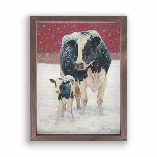 P. Graham Dunn Festive Farmhouse Collection Framed Linen Art - Cows In The