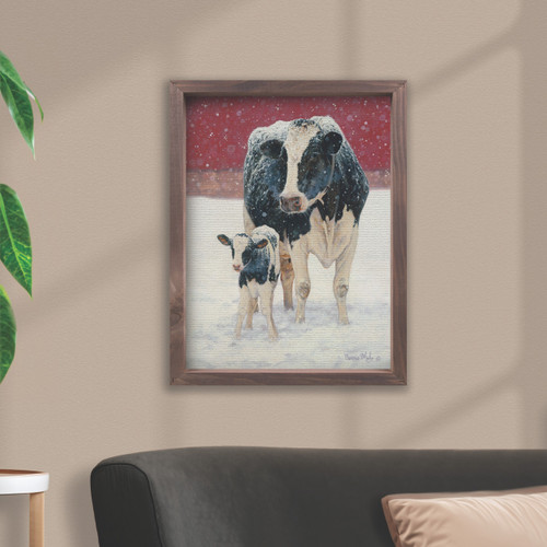 p. graham dunn Festive Farmhouse Collection Framed Linen Art - Cows In The