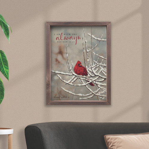 P. Graham Dunn Festive Farmhouse Collection Framed Linen Art - I Am With You Always