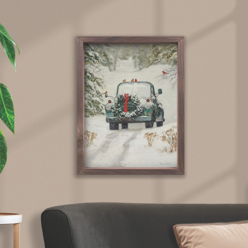 p. graham dunn Festive Farmhouse Collection Framed Linen Art - Vintage Car
