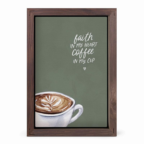 P. Graham Dunn Framed Linen Art - Faith In My Heart Coffee