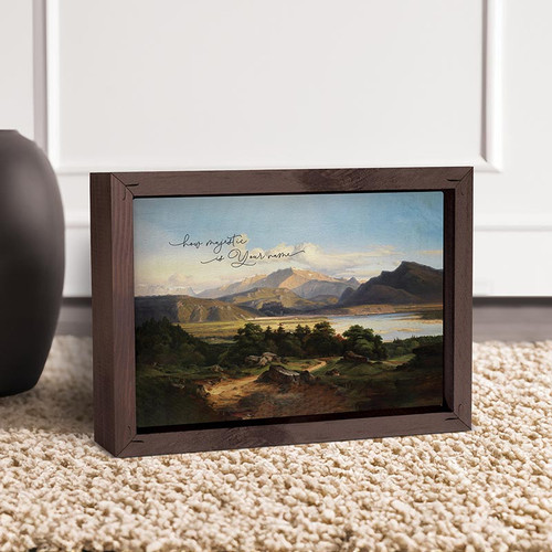 p. graham dunn Framed Linen Art - How Majestic Is Your Name