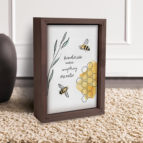 p. graham dunn Framed Linen Art - Kindness Makes Everything Sweeter