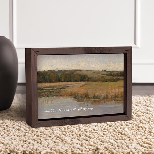 p. graham dunn Framed Linen Art - When Peace Like A River