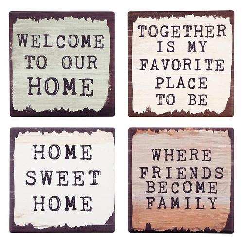 p. graham dunn Happy Thoughts Collection Coaster - 4/pk