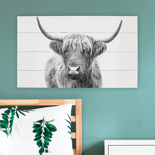 P. Graham Dunn Heartland Home Collection Pallet Sign - Highland Cow