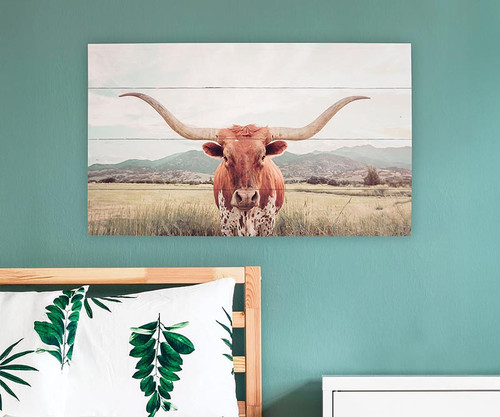 P. Graham Dunn Heartland Home Collection Pallet Sign - Longhorn