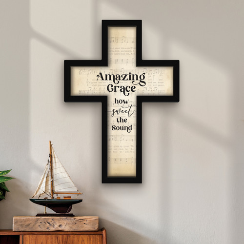 p. graham dunn Hymns Of Our Heritage Collection Framed Cross - Amazing Grace How Sweet The Song