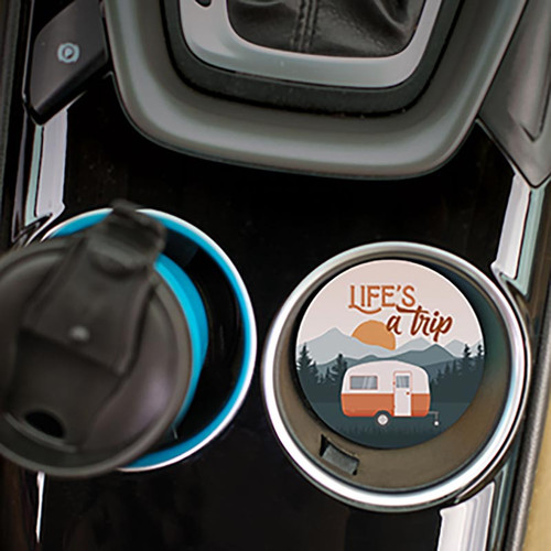 p. graham dunn Lake And Lodge Collection Car Coasters (Retail Pack) - Life's A Trip