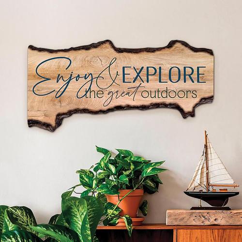 p. graham dunn Lake & Lodge Collection Barky Sign - Enjoy & Explore