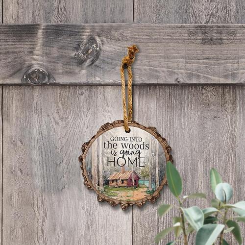 P. Graham Dunn Lake & Lodge Collection Barky Sign - Going Into The Woods Ornament